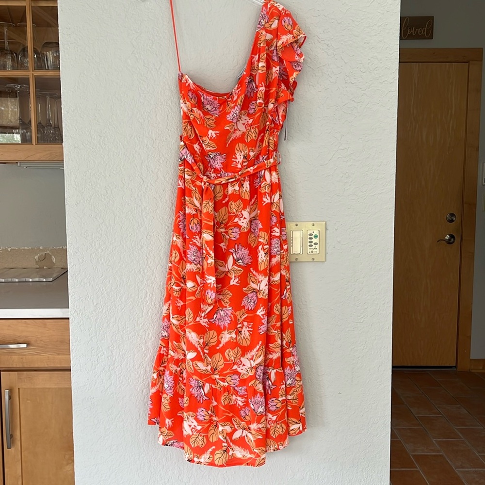 Floral one shoulder dress